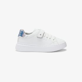 Sneaker Girl's Grace in PU bianco/blu avio
