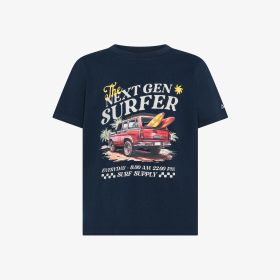 T-shirt in jersey di cotone con stampa blu navy