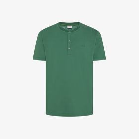 T-shirt in piquet di cotone verde muschio