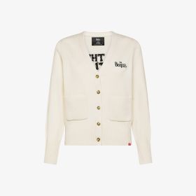 Cardigan The Beatles x SUN68 in misto lana bianco panna