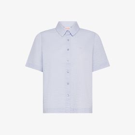 Lilac seersucker cotton shirt