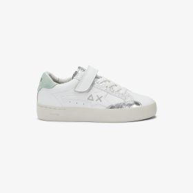 Sneaker Girl's Katy in pelle bianco/azzurro