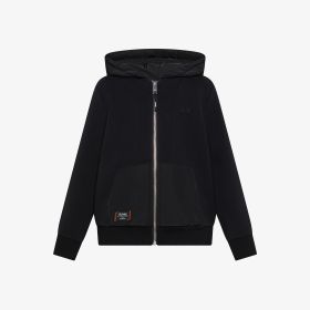Black cotton sweatshirt with nylon details