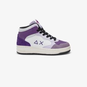 Sneaker alte Kid Girl's Basket Love Lady con lacci lilla