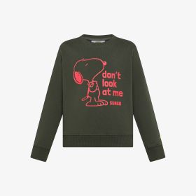 Dark military Peanuts cotton sweatshirt