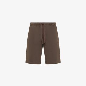 Brown cotton fleece Bermuda shorts
