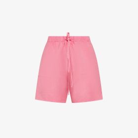 Fuchsia linen blend shorts