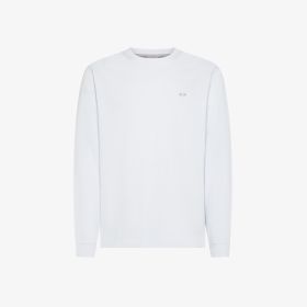 White stretch cotton piqué t-shirt