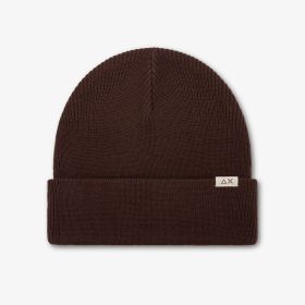 Berretto beanie in misto lana a costine testa di moro