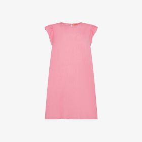 Abito in misto lino fucsia