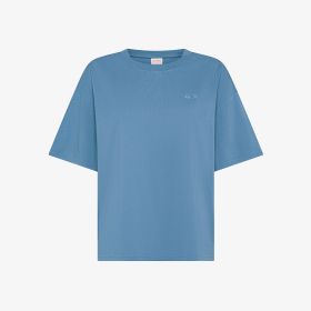 Avio blue oversized cotton jersey T-shirt