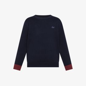 Maglia in misto lana con patch navy blue
