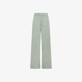 Pantaloni in lana e alpaca verde salvia