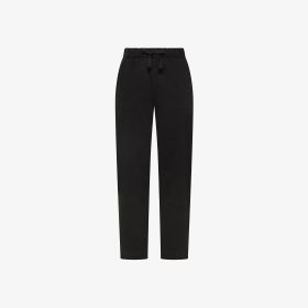 Pantaloni in cotone stretch con coulisse nero