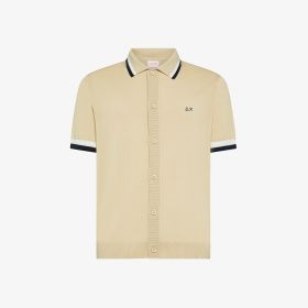 Camicia in maglia di cotone beige