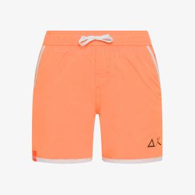 Orange fluo nylon beach shorts