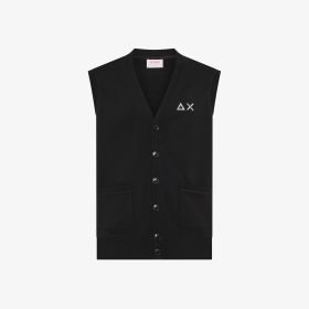 Gilet in felpa di cotone nero