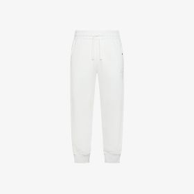 Pantaloni in felpa di cotone bianco panna