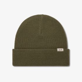 Dark military green wool blend beanie