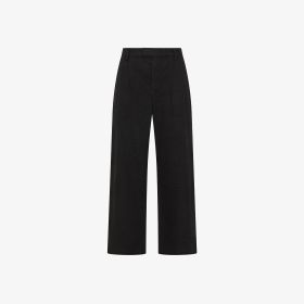 Pantaloni in cotone seersucker nero