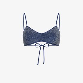 Navy blue lurex bikini top