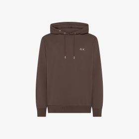 Felpa in cotone con cappuccio marrone