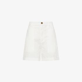 Bermuda in cotone seersucker bianco