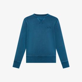 Felpa in cotone blu avio scuro