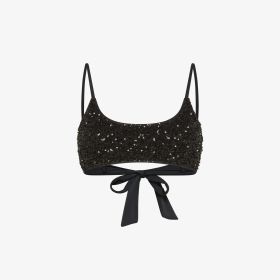 Top mare con paillettes nero
