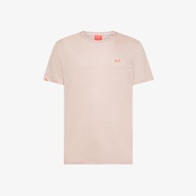 T-shirt in jersey di lino rosa porcellana