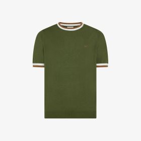 Dark green cotton knit T-shirt