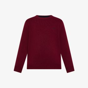 Bordeaux wool and cashmere crew-neck jumper