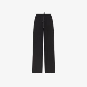 Pantaloni jogging wide leg in felpa nero