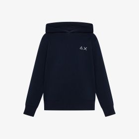 Felpa in cotone con cappuccio navy blue