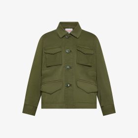Dark green cotton gabardine jacket