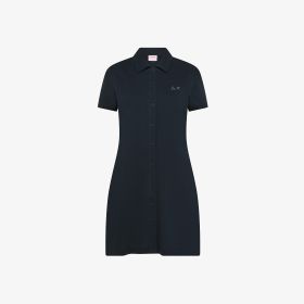 Navy blue cotton piqué dress