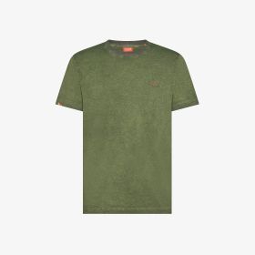 T-shirt in jersey di cotone verde scuro