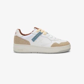 Sneaker Big Basket Evo in pelle bianco/marrone volpe