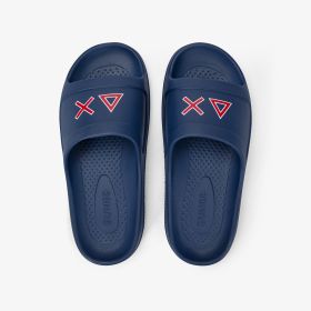 Ciabatte in PU blu navy/rosso