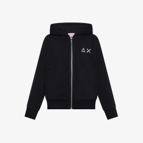 Black cotton zip sweatshirt