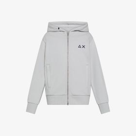 Light grey cotton fleece zip hoodie