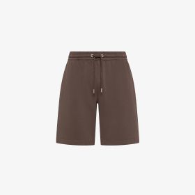 Brown cotton fleece Bermuda shorts